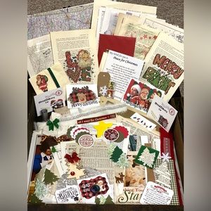 125 Piece Christmas Themed Junk Journal Pack/Kit/Supplies Vintage and New Pages